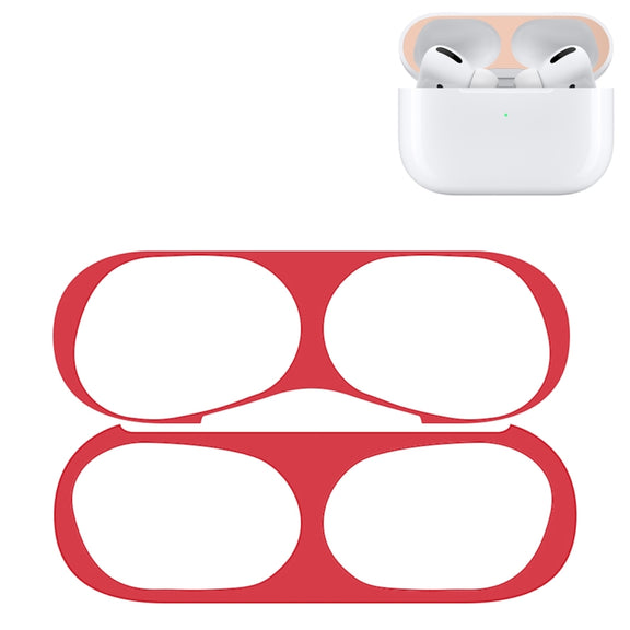 For Apple AirPods Pro Wireless Earphone Protective Case Metal Protective Sticker(Red)