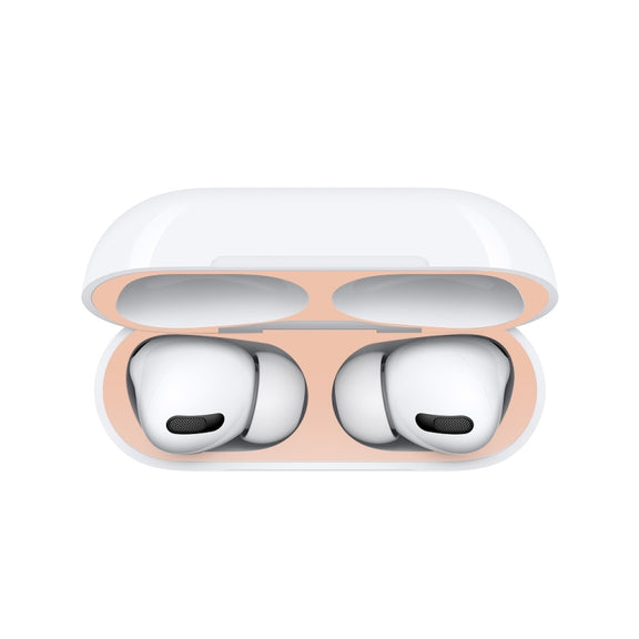 For Apple AirPods Pro Wireless Earphone Protective Case Metal Protective Sticker(Gold)