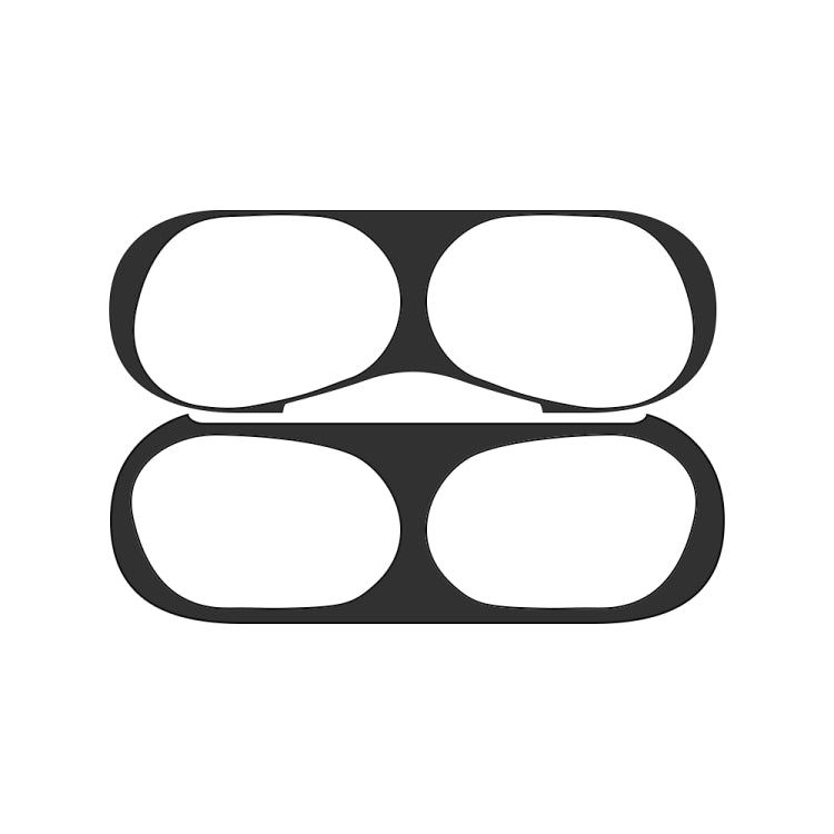 For Apple AirPods Pro Wireless Earphone Protective Case Metal Protective Sticker(Black)