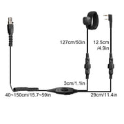 RETEVIS EH050K 2 Pin Adjustable Volume Noise Reduction Aviation Headphone Microphone with Finger PTT