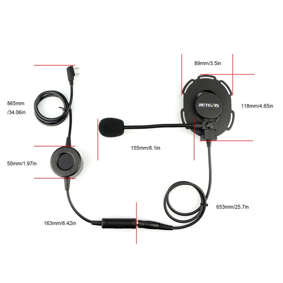RETEVIS EH060K 2 Pin PPT Water-resistant Tactical Military Headphone Microphone