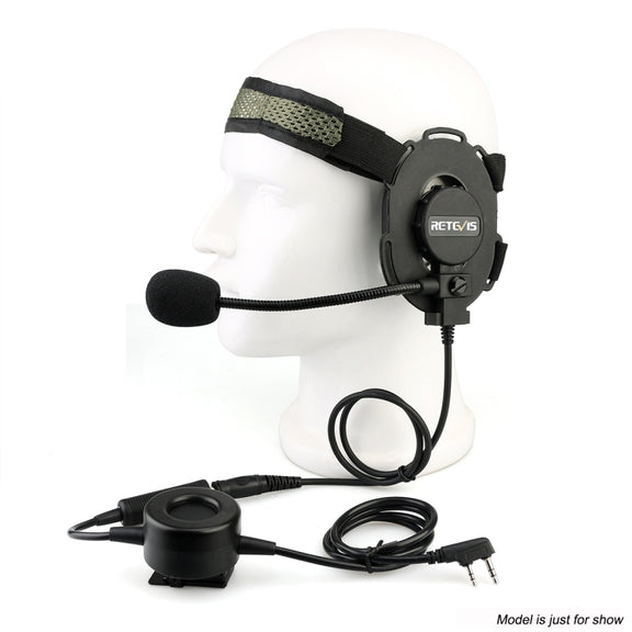 RETEVIS EH060K 2 Pin PPT Water-resistant Tactical Military Headphone Microphone