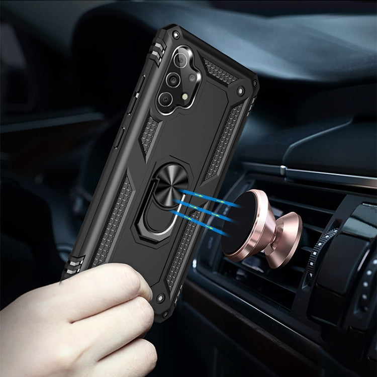 For Samsung Galaxy A32 4G Shockproof TPU + PC Protective Case with 360 Degree Rotating Holder(Black)