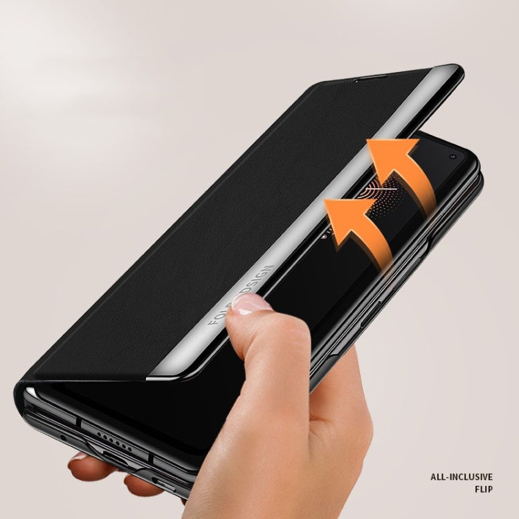 For Xiaomi Mi Mix Fold Matte First Layer Cowhide Folding Leather Case(Yellow)