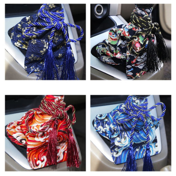 Car Personality Gear Cover Automatic Manual Gear Lever Dustproof Cover(Koi Black)