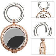 Copper Jewelry Style Shockproof Protective Cover Case with Keychain Hook Loop For AirTag(Rose Gold)