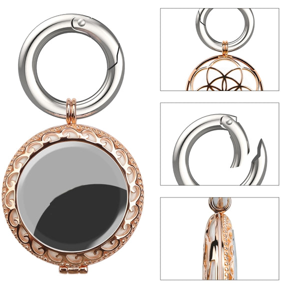 Copper Jewelry Style Shockproof Protective Cover Case with Keychain Hook Loop For AirTag(Rose Gold)
