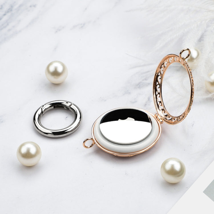 Copper Jewelry Style Shockproof Protective Cover Case with Keychain Hook Loop For AirTag(Rose Gold)