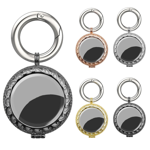 Copper Jewelry Style Shockproof Protective Cover Case with Keychain Hook Loop For AirTag(Black)