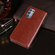 For OPPO Reno 6 Pro 5G idewei Crazy Horse Texture Horizontal Flip Leather Case with Holder & Card Slots & Wallet(Rose Red)