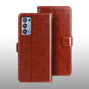 For OPPO Reno 6 Pro 5G idewei Crazy Horse Texture Horizontal Flip Leather Case with Holder & Card Slots & Wallet(Rose Red)