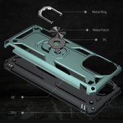 For Xiaomi Mi 11 Lite 5G Shockproof TPU + PC Protective Case with 360 Degree Rotating Holder(Dark Green)