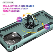 For Xiaomi Mi 11 Lite 5G Shockproof TPU + PC Protective Case with 360 Degree Rotating Holder(Dark Green)