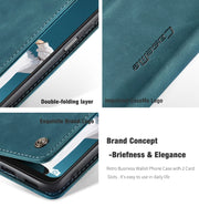 For Samsung Galaxy A22 5G CaseMe 013 Multifunctional Horizontal Flip Leather Case with Card Slot & Holder & Wallet(Blue)