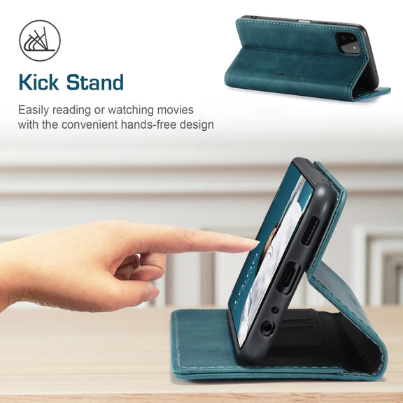 For Samsung Galaxy A22 5G CaseMe 013 Multifunctional Horizontal Flip Leather Case with Card Slot & Holder & Wallet(Blue)