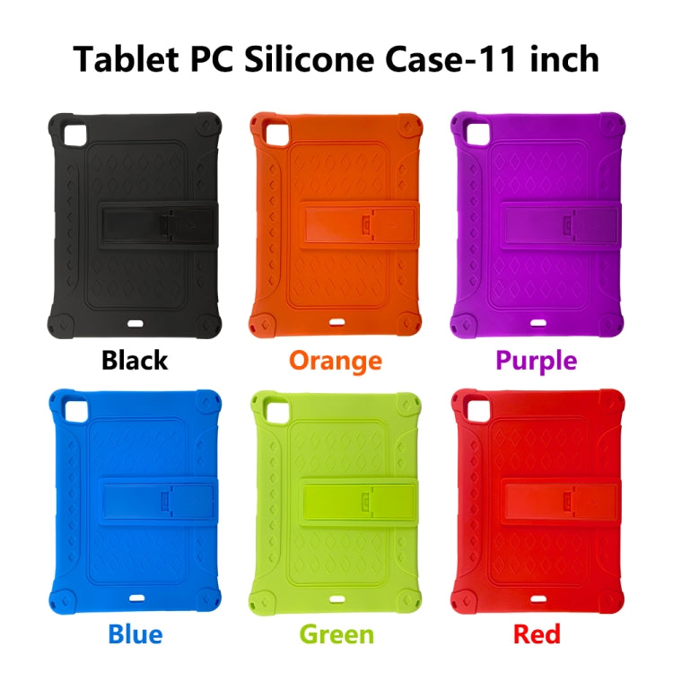 All-inclusive Silicone Shockproof Case with Holder For iPad Pro 12.9 2021 / 2020(Purple)