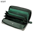 RFID Lychee Texture Fashion Organ Clutch Ladies Zipper Long Change Bag(ArmyGreen) - free shipping - PMC TechLife - Order now!