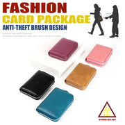 RFID Anti-theft Zipper Leather Coin Purse Coin Storage Bag(Blue)