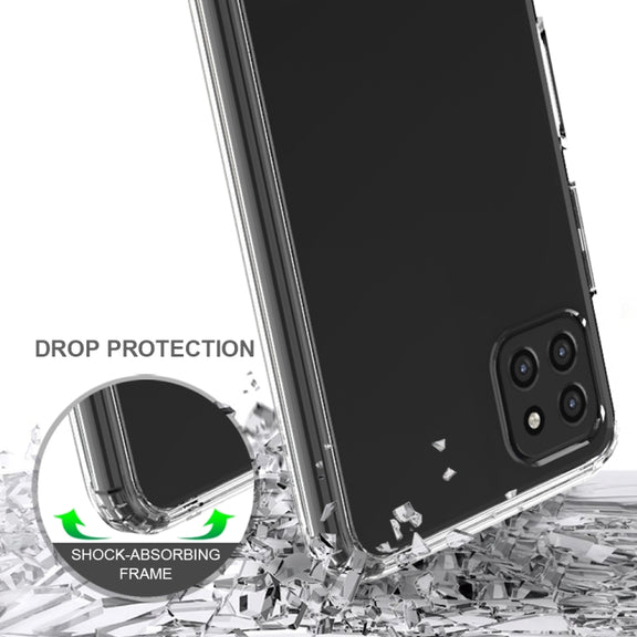 For Samsung Galaxy A22 5G Shockproof Scratchproof TPU + Acrylic Protective Case(Transparent)