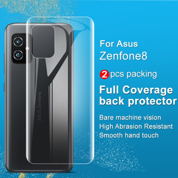 For Asus Zenfone 8 ZS590KS 2 PCS IMAK 0.15mm Curved Full Screen Protector Hydrogel Film Back Protector