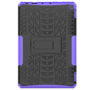 For Amazon Fire HD 10 2021 Tire Texture Shockproof TPU+PC Protective Case with Holder(Purple)