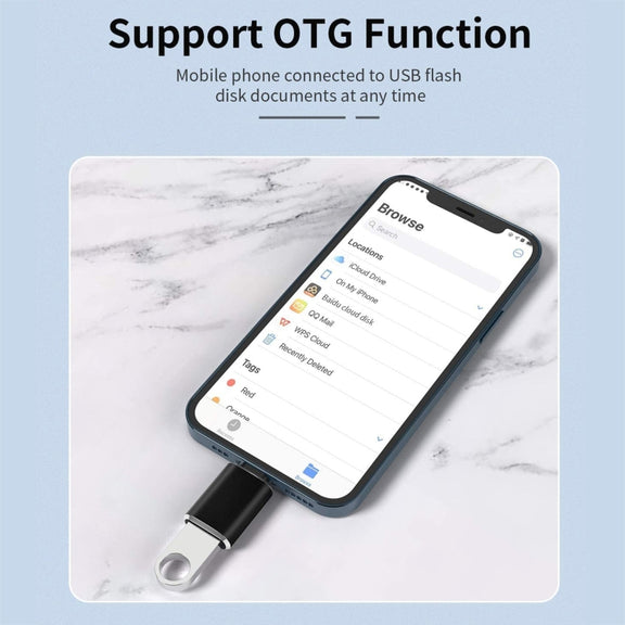 XQ-ZH001 USB Female to 8 Pin Male OTG Adapter(Silver)