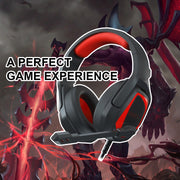 Anivia MH602 3.5mm Wired Gaming Headset with Microphone(Black Red)