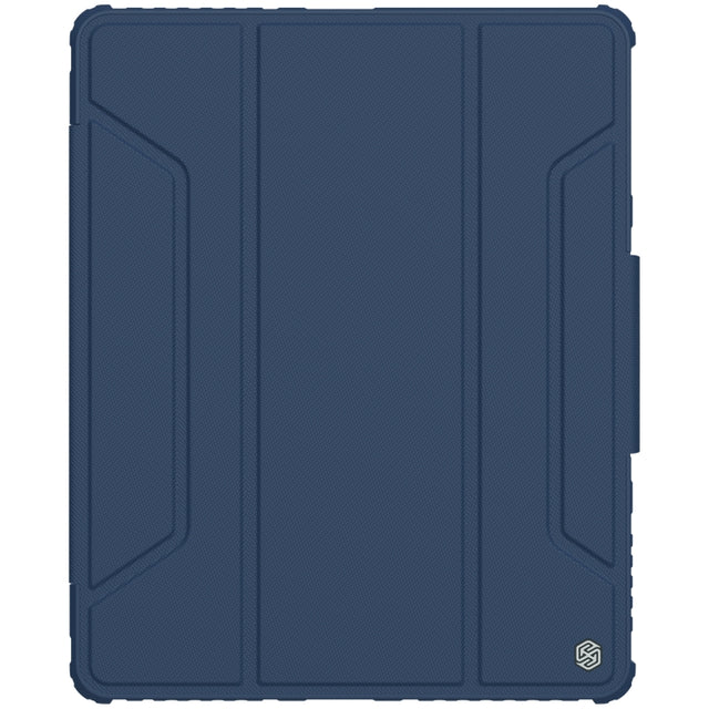 For iPad Pro 12.9 2022 / 2021 / 2020 NILLKIN Bumper Pro Horizontal Flip Leather Tablet Case with Pen Slot & Holder & Sleep / Wake-up Function (Blue)
