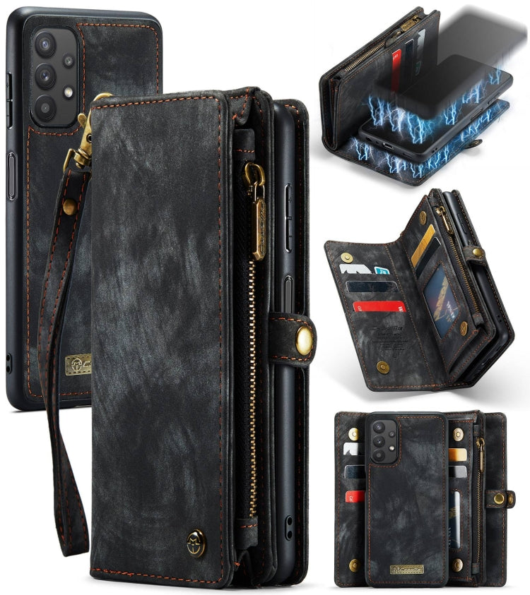 For Samsung Galaxy A32 5G CaseMe Detachable Multifunctional Horizontal Flip Leather Phone Case(Black)