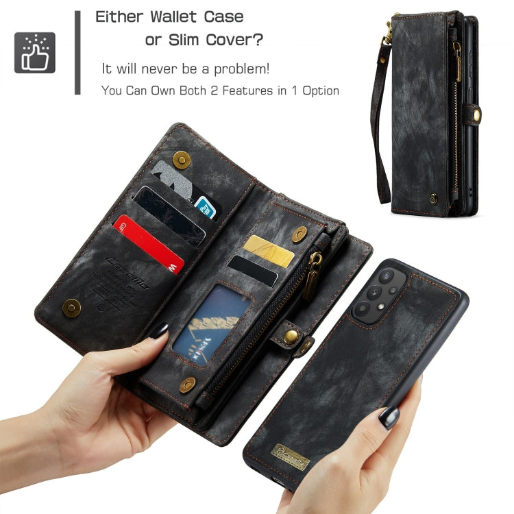 For Samsung Galaxy A32 5G CaseMe Detachable Multifunctional Horizontal Flip Leather Phone Case(Black)