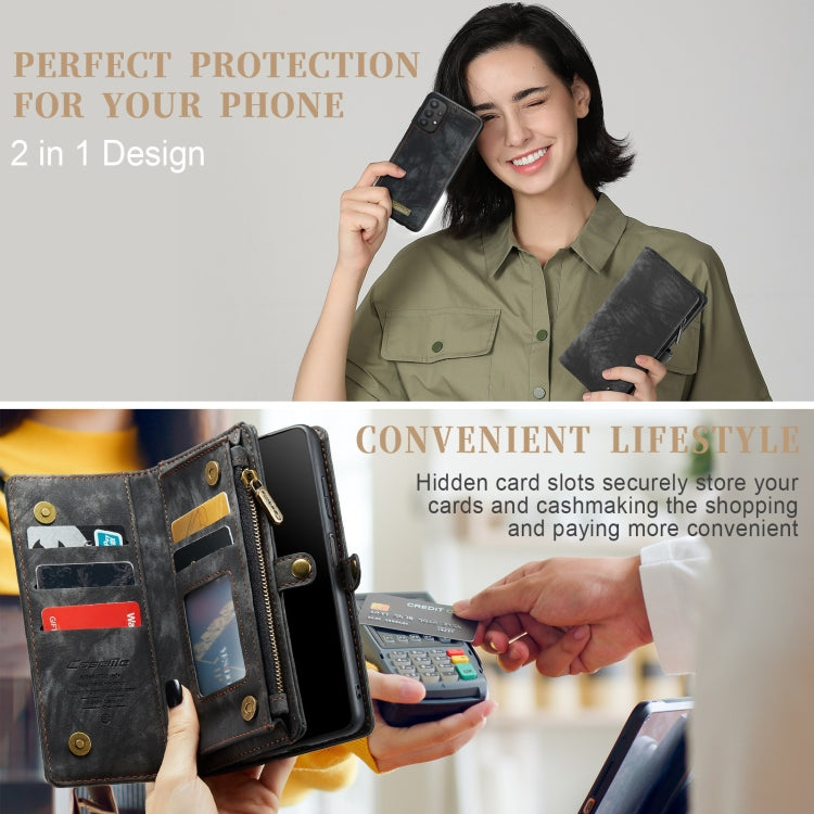 For Samsung Galaxy A32 5G CaseMe Detachable Multifunctional Horizontal Flip Leather Phone Case(Black)