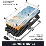For Samsung Galaxy S21 FE R-JUST Shockproof Water-resistant Dust-proof Metal + Silicone Protective Case with Holder(Silver)