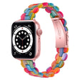 Oval Resin Watch Band For Apple Watch Series 9&8&7 41mm / SE 3&SE 2&6&SE&5&4 40mm / 3&2&1 38mm(Rainbow)
