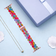 Oval Resin Watch Band For Apple Watch Series 9&8&7 41mm / SE 3&SE 2&6&SE&5&4 40mm / 3&2&1 38mm(Rainbow)
