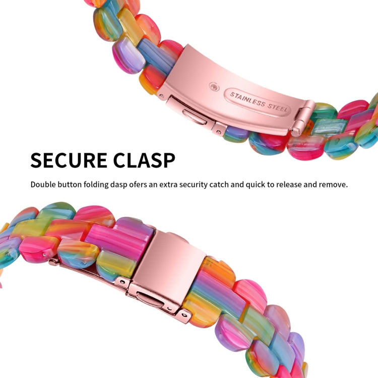 Oval Resin Watch Band For Apple Watch Series 9&8&7 41mm / SE 3&SE 2&6&SE&5&4 40mm / 3&2&1 38mm(Rainbow)