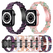 Oval Resin Watch Band For Apple Watch Series 9&8&7 41mm / SE 3&SE 2&6&SE&5&4 40mm / 3&2&1 38mm(Rainbow)