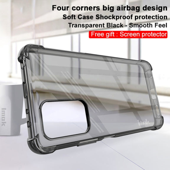 For Xiaomi Redmi Note 10 Pro Overseas Version IMAK All-inclusive Shockproof Airbag TPU Case with Screen Protector(Transparent Black)