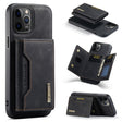 For iPhone 12 Pro Max DG.MING M2 Series 3-Fold Multi Card Bag + Magnetic Back Cover Shockproof Case with Wallet & Holder Function(Black) - iPhone 12 Pro Max Cases by DG.MING | Online Shopping South Africa | PMC TechLife | Buy Now Pay Later Mobicred