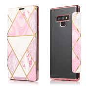 For Samsung Galaxy Note9 Bronzing Plating PU + TPU Horizontal Flip Leather Case with Holder & Card Slot(Pink White)