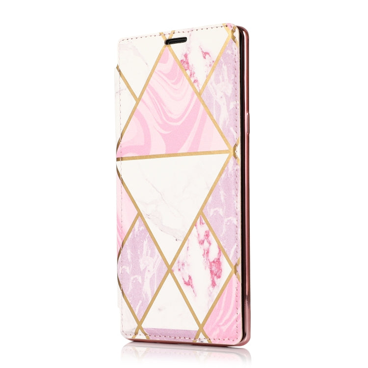 For Samsung Galaxy Note9 Bronzing Plating PU + TPU Horizontal Flip Leather Case with Holder & Card Slot(Pink White)