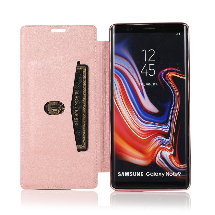 For Samsung Galaxy Note9 Bronzing Plating PU + TPU Horizontal Flip Leather Case with Holder & Card Slot(Pink White)