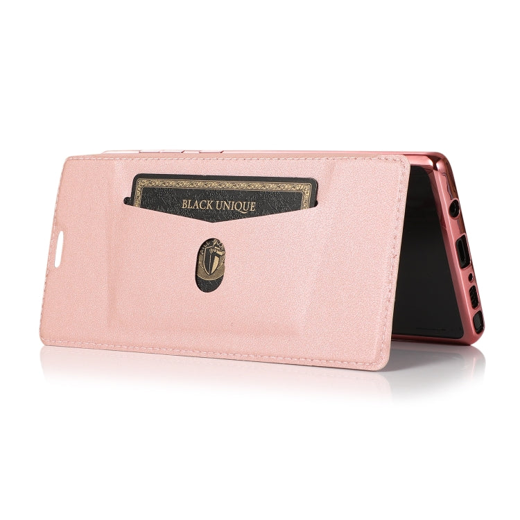 For Samsung Galaxy Note9 Bronzing Plating PU + TPU Horizontal Flip Leather Case with Holder & Card Slot(Pink White)