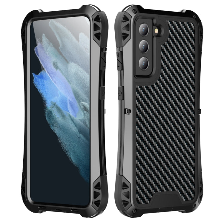 For Samsung Galaxy S21 FE R-JUST AMIRA Shockproof Dustproof Water-resistant Metal Protective Case(Black)