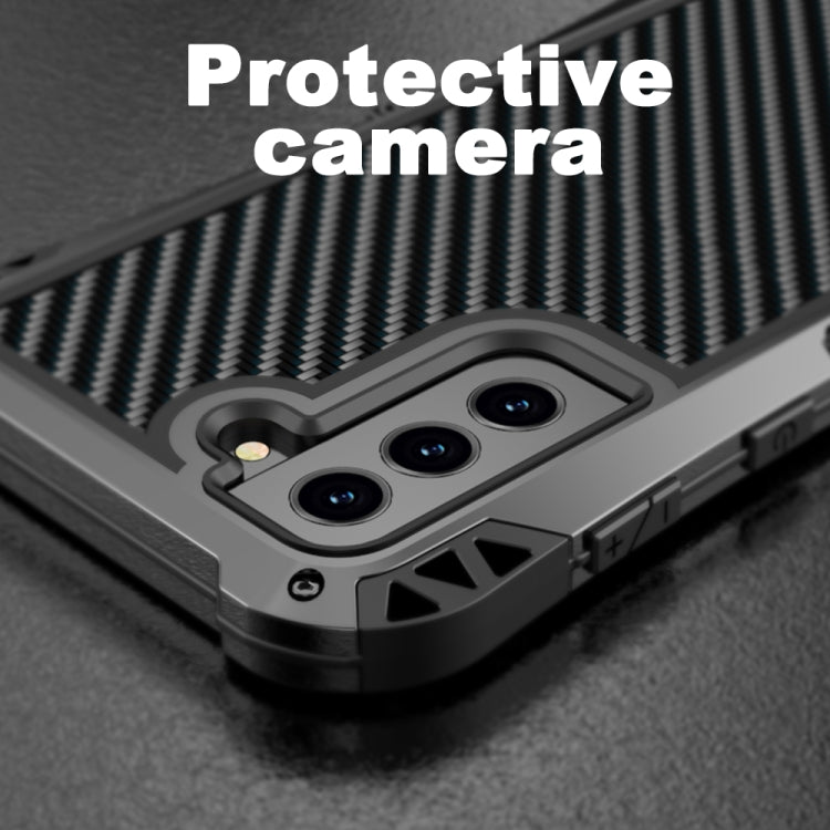For Samsung Galaxy S21 FE R-JUST AMIRA Shockproof Dustproof Water-resistant Metal Protective Case(Black)