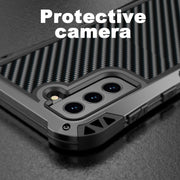 For Samsung Galaxy S21 FE R-JUST AMIRA Shockproof Dustproof Water-resistant Metal Protective Case(Black)
