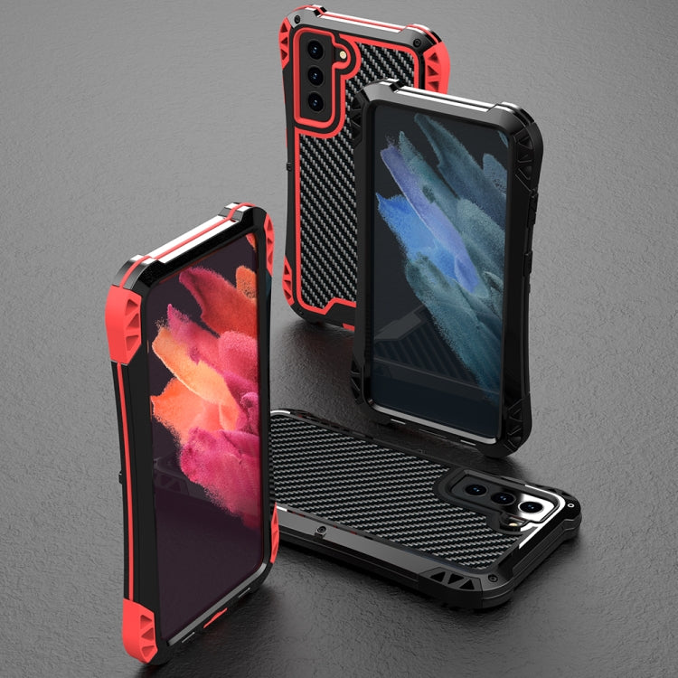 For Samsung Galaxy S21 FE R-JUST AMIRA Shockproof Dustproof Water-resistant Metal Protective Case(Black)