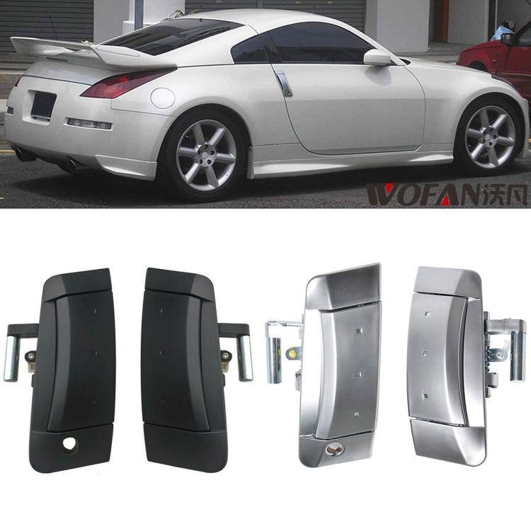 1 Pair Car Front Door Outside Handle 80607-CD41E+80606-CD01E for Nissan 350Z 2003-2009 (Black)