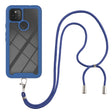 For Google Pixel 5A 5G Starry Sky Solid Color Series Shockproof PC + TPU Protective Case with Neck Strap(Blue) - Google Cases by PMC TechLife | Online Shopping South Africa | PMC TechLife | Buy Now Pay Later Mobicred
