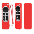 Silicone Protective Case Cover with Rope For Apple TV 4K 4th Siri Remote Controller(Red) - Apple TV Accessories by PMC TechLife | Online Shopping South Africa | PMC TechLife