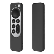 Silicone Protective Case Cover with Rope For Apple TV 4K 4th Siri Remote Controller(Black)
